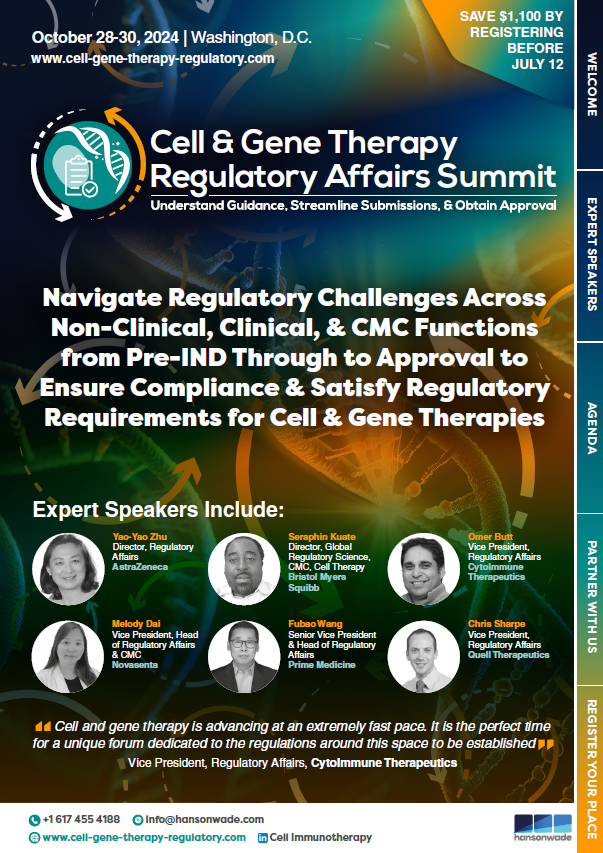 Cell & Gene Therapy Regulatory Affairs Summit - Full Agenda