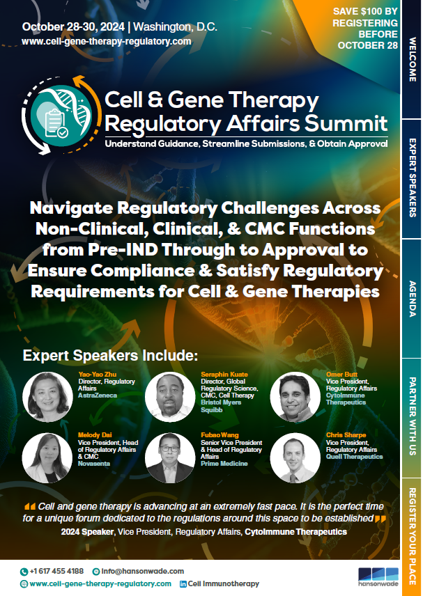 Cell & Gene Therapy Regulatory Affairs Summit - Full Agenda